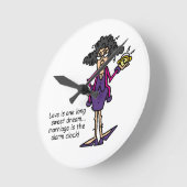 Eheschließung Rude Awakening Runde Wanduhr (Winkel)