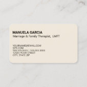 Eheschließung und Familientherapie MFT Visitenkart Visitenkarte (Rückseite)