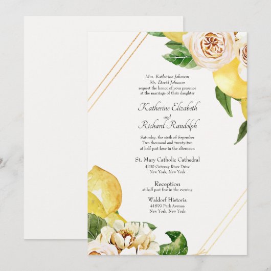 Eheschließung von Muttermundeltern Einladung (Vorne/Hinten)