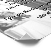 Eheschließungen zum Jahrestag der Hochzeit Schwarz Poster (Ecke)