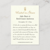 Eheschließungsbestätigungskarte Visitenkarte (Rückseite)