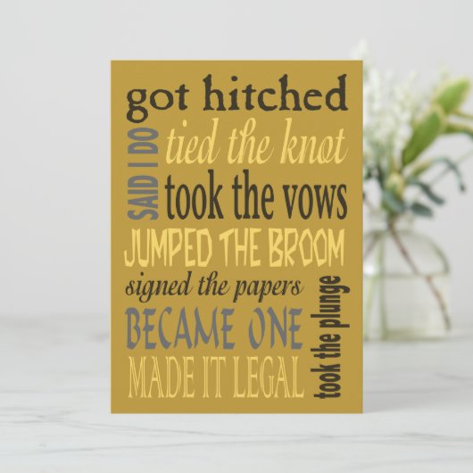 EheschließungsEuphemismen Einladung zur sonnigen H (Stehend Vorderseite)