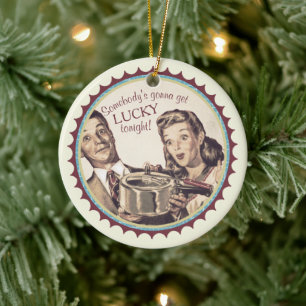 Eheschließungsglückkocher kochen Weihnachten Keramik Ornament