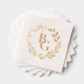 Eheschließungsinitialen Servietten Mit Folie (Insitu (Gestapelt))