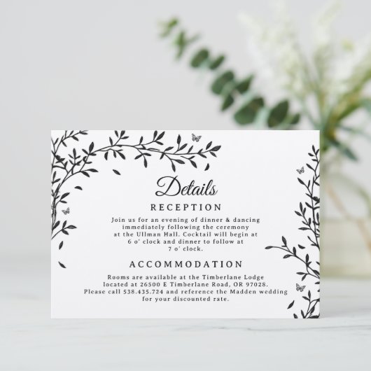 Eheschließungskarte für den Holzbaum Einladung (Stehend Vorderseite)