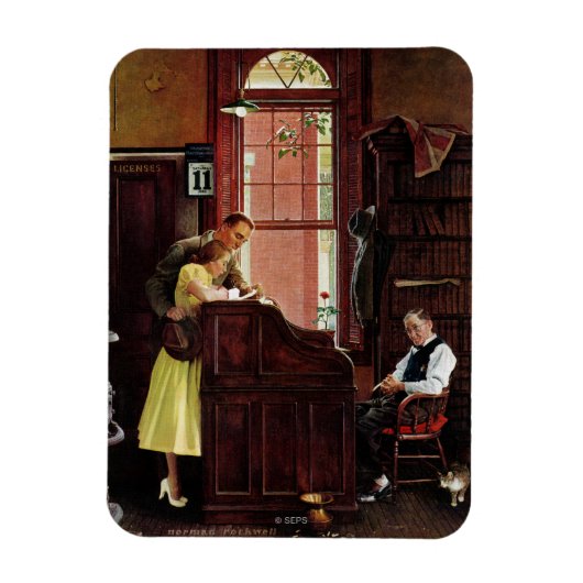 Eheschließungslizenz von Norman Rockwell Magnet (Vertikal)