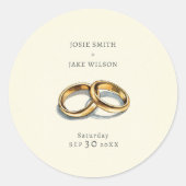 Eheschließungsringe Runder Aufkleber (Vorderseite)