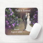 Eheschließungssatz mit Garten-Hintergrund Mousepad (Mit Mouse)