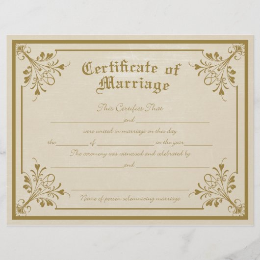 Eheschließungszeugnis Flyer (Vorne)