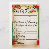 Eheschließungszeugnis für antiken Stil (Vorne/Hinten)