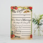 Eheschließungszeugnis für antiken Stil (Stehend Vorderseite)