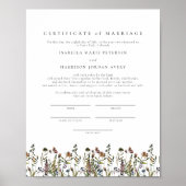 Eheschließungszeugnis für die Wildblume HEIDI Poster (Vorne)