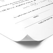 Eheschließungszeugnis für HARLOW 8x10 Poster (Ecke)