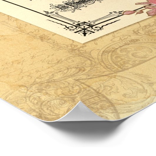 Eheschließungszeugnis für Vintage Modernes Design Poster (Ecke)