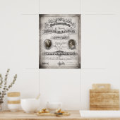 Eheschließungszeugnis für Vintage Poster (Küche)