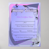 Eheschließungszeugnis Poster (Vorne)