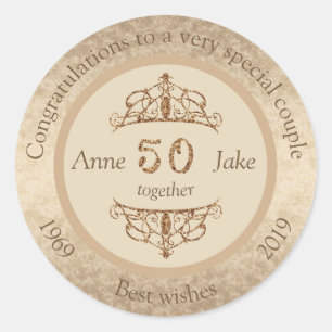 Ehevorführungen zum 50. Geburtstag für Paare Runder Aufkleber
