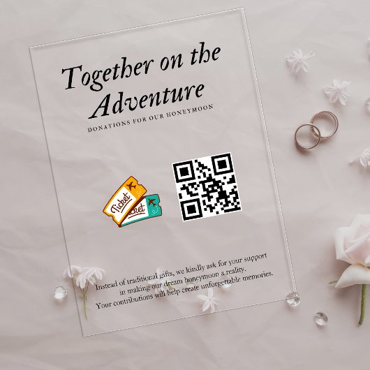 Ehewesen Honeymoon Fund Qr Code Geschenk Acryleinladungen
