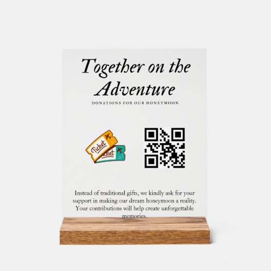 Ehewesen Honeymoon Fund Qr Code Geschenk Acrylschild (Vorderseite)