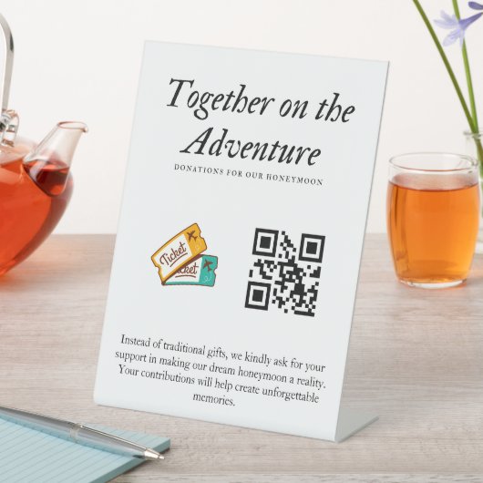 Ehewesen Honeymoon Fund Qr Code Geschenk Sockelschild (In Situ)