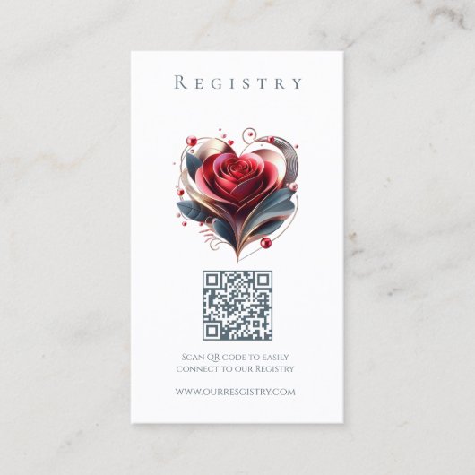 Ehewesen Moderne Herz geformt Rose Visitenkarte (Vorderseite)