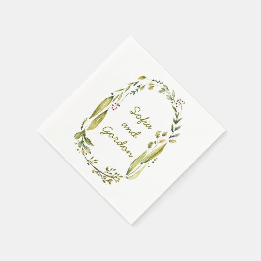 Ehezeit des rustikalen Waldes Serviette (Ecke)