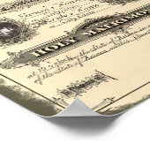 Ehezertifikat der Vintagen 1800er Jahre Poster (Ecke)