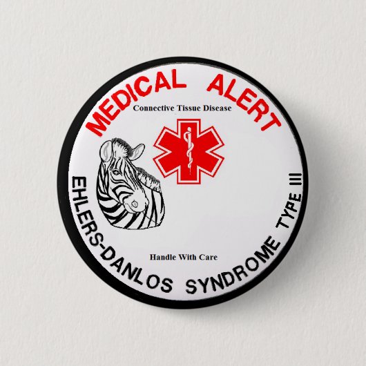 Ehlers Danlos Art 3 medizinischer Alarm Button (Vorderseite)
