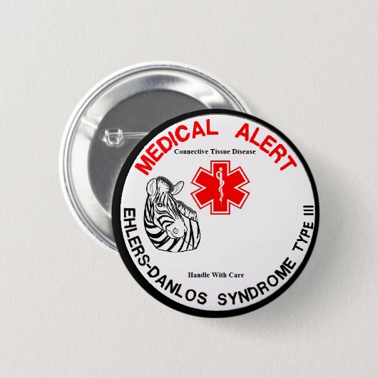 Ehlers Danlos Art 3 medizinischer Alarm Button (Vorne & Hinten)