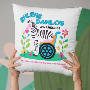 Ehlers Danlos Awareness Zebra Throw Pillow Kissen