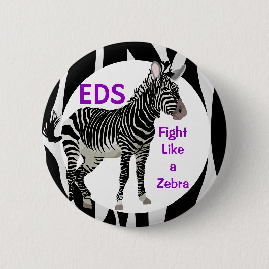 Ehlers-Danlos Kampf wie ein Zebra EDS-Bewusstsein Button (Vorderseite)