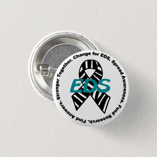 Ehlers-Danlos Syndrom #ChangeForEDS Ursachen-Knopf Button (Vorne & Hinten)