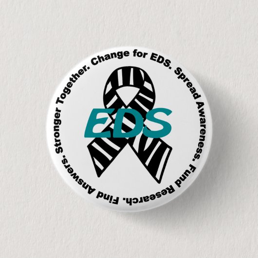 Ehlers-Danlos Syndrom #ChangeForEDS Ursachen-Knopf Button (Vorderseite)