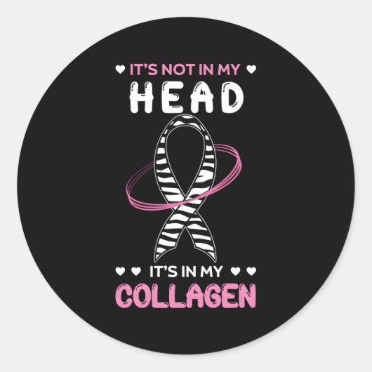 Ehlers Danlos Syndrom Schwarz-Weiß-Zebrastreifen Runder Aufkleber (Vorderseite)