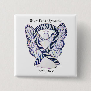 Ehlers-Danlos-Syndrom Sensibilisierung Ribbon-Zebr Button