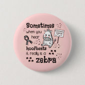 Ehlers-Danlos Syndrom Zebra Bewusstsein Button (Vorderseite)