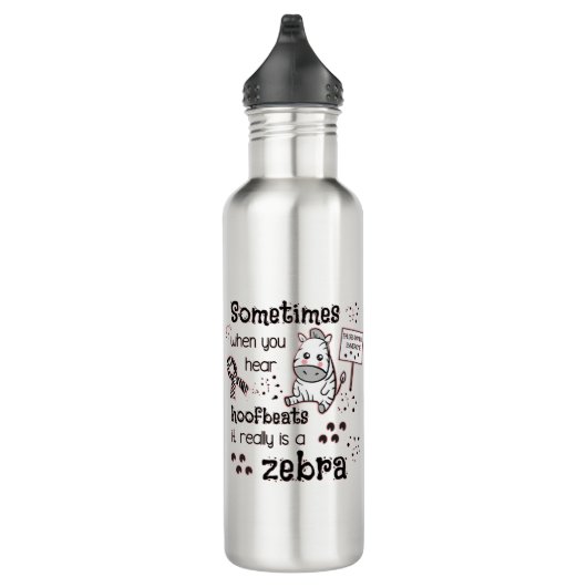 Ehlers-Danlos Syndrom Zebra Bewusstsein Edelstahlflasche (Rechts)