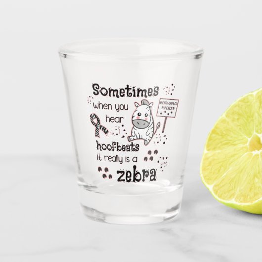 Ehlers-Danlos Syndrom Zebra Bewusstsein Schnapsglas (Vorderseite)