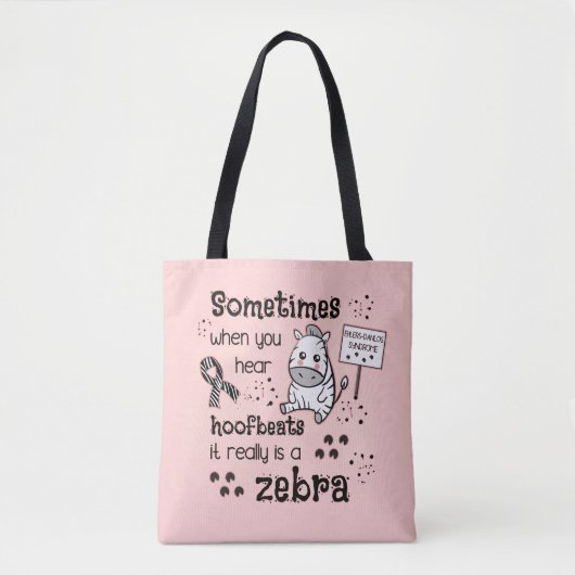 Ehlers-Danlos Syndrom Zebra Bewusstsein Tasche (Vorderseite)