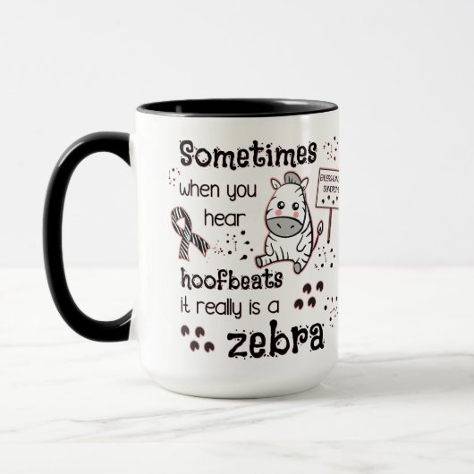 Ehlers-Danlos Syndrom Zebra Bewusstsein Tasse (Links)