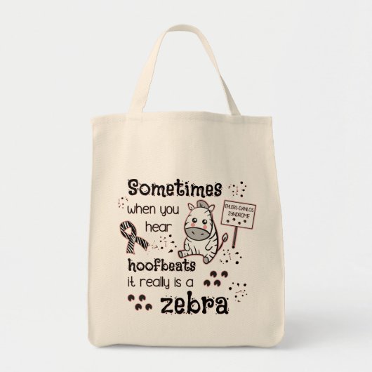 Ehlers-Danlos Syndrom Zebra Bewusstsein Tragetasche (Vorne)
