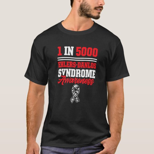 Ehlers Danlos Syndrome Awareness 1 in 5000 Warrior T-Shirt (Vorderseite)
