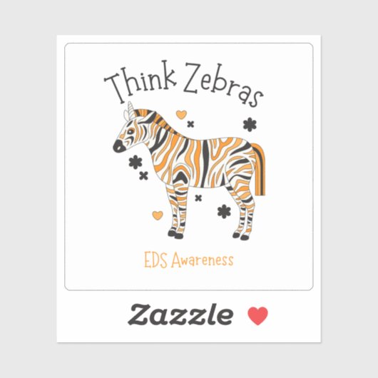 Ehlers Danlos Syndrome Awareness Zebra Sticker (Blatt)