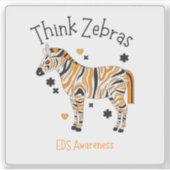 Ehlers Danlos Syndrome Awareness Zebra Sticker (Vorderseite)