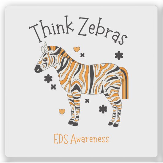 Ehlers Danlos Syndrome Awareness Zebra Sticker (Vorderseite)