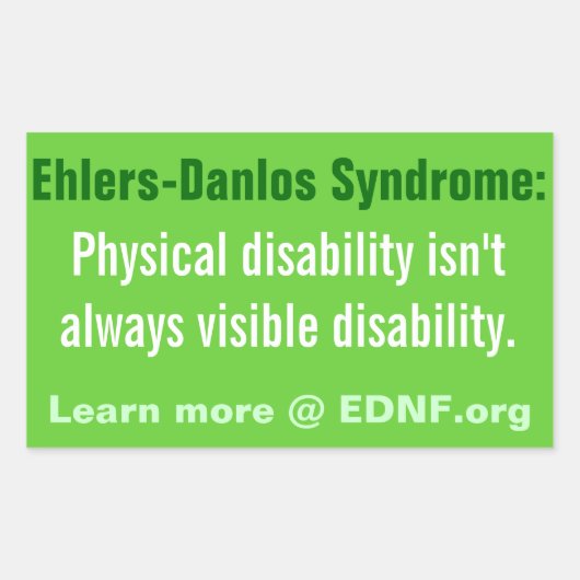 Ehlers-Danlos Syndrome (EDS) Sticker - EDNF.org (Vorderseite)