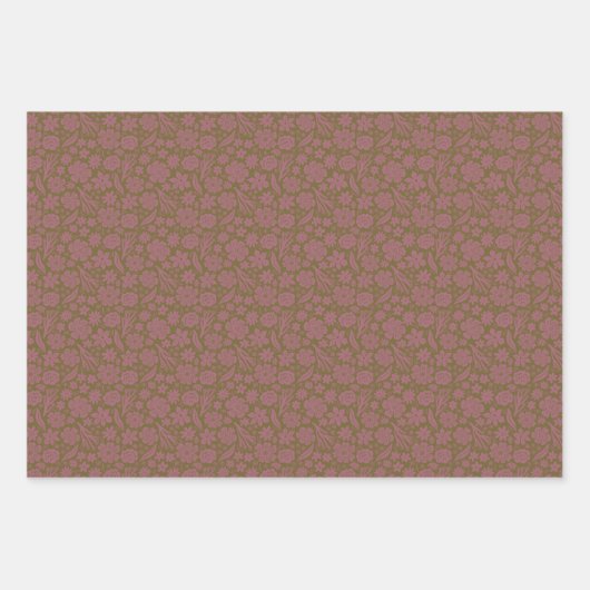 Ehpopoki Floral x 3 Geschenkpapier Set (Vorderseite 3)