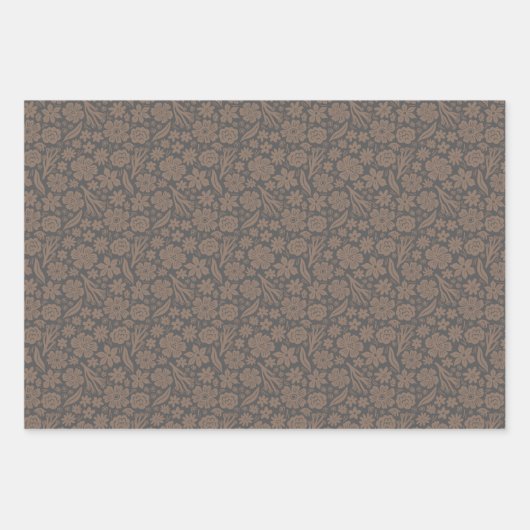 Ehpopoki Floral x 3 Geschenkpapier Set (Vorderseite)