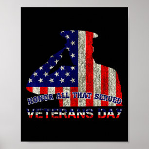 Ehre all das, was Veteranen Day American Patrio di Poster