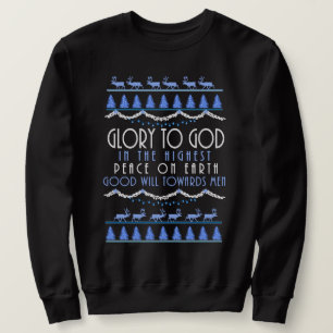 Ehre an Gott in den höchsten Weihnachten Sweatshirt